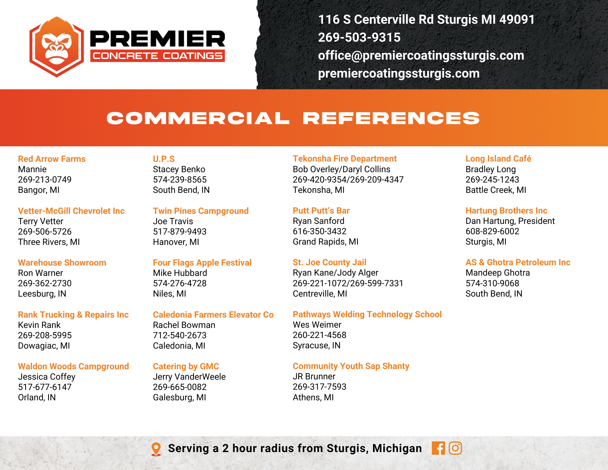 Commercial References Premier Concrete Coatings.pages (Postcard) (5.543 × 5.5 in) (11 × 8.5 in) Commercial References Premier Concrete Coatings.pages (Postcard) (5.543 × 5.5 in) (11 × 8.5 in)